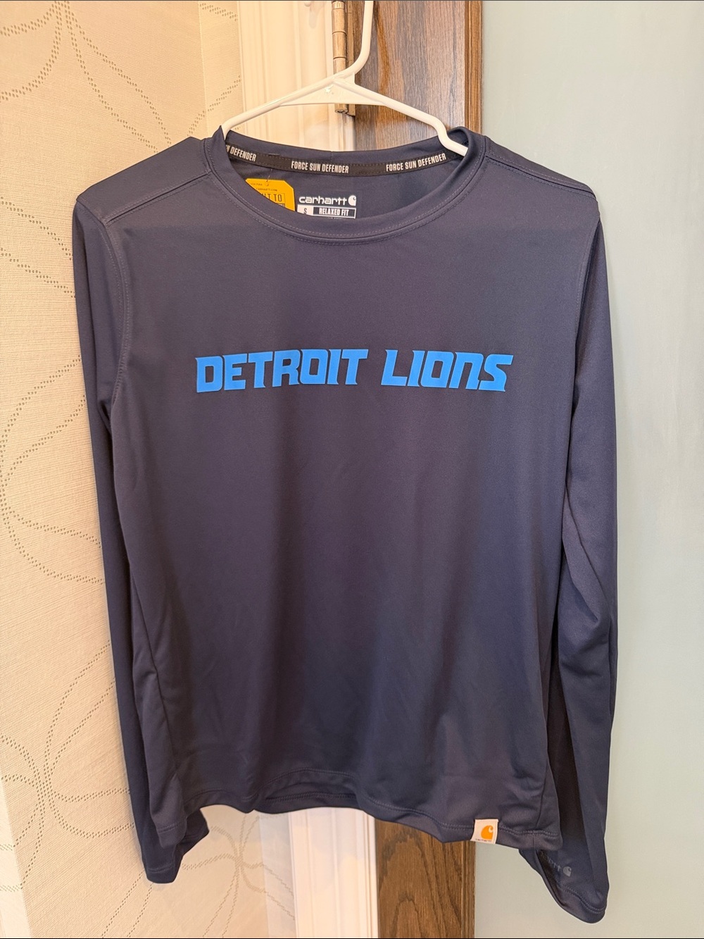 Carhartt Navy Long-Sleeve Detroit Lions Performance Tee